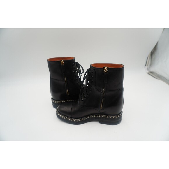 Chloé Noua Leather Whipstitch Trim Combat Ankle Boots. Style and Comfort Size 35 - Picture 4 of 11
